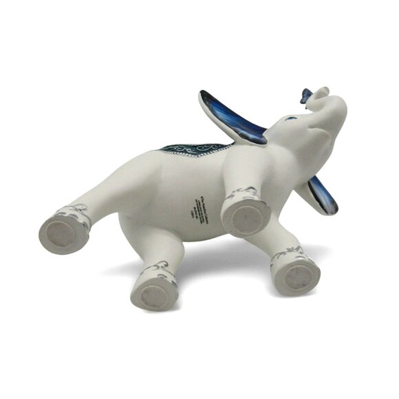 Hamilton Collection BLUE MAJESTY Elephant Figurine Butterfly and Floral Details - Picture 9 of 11